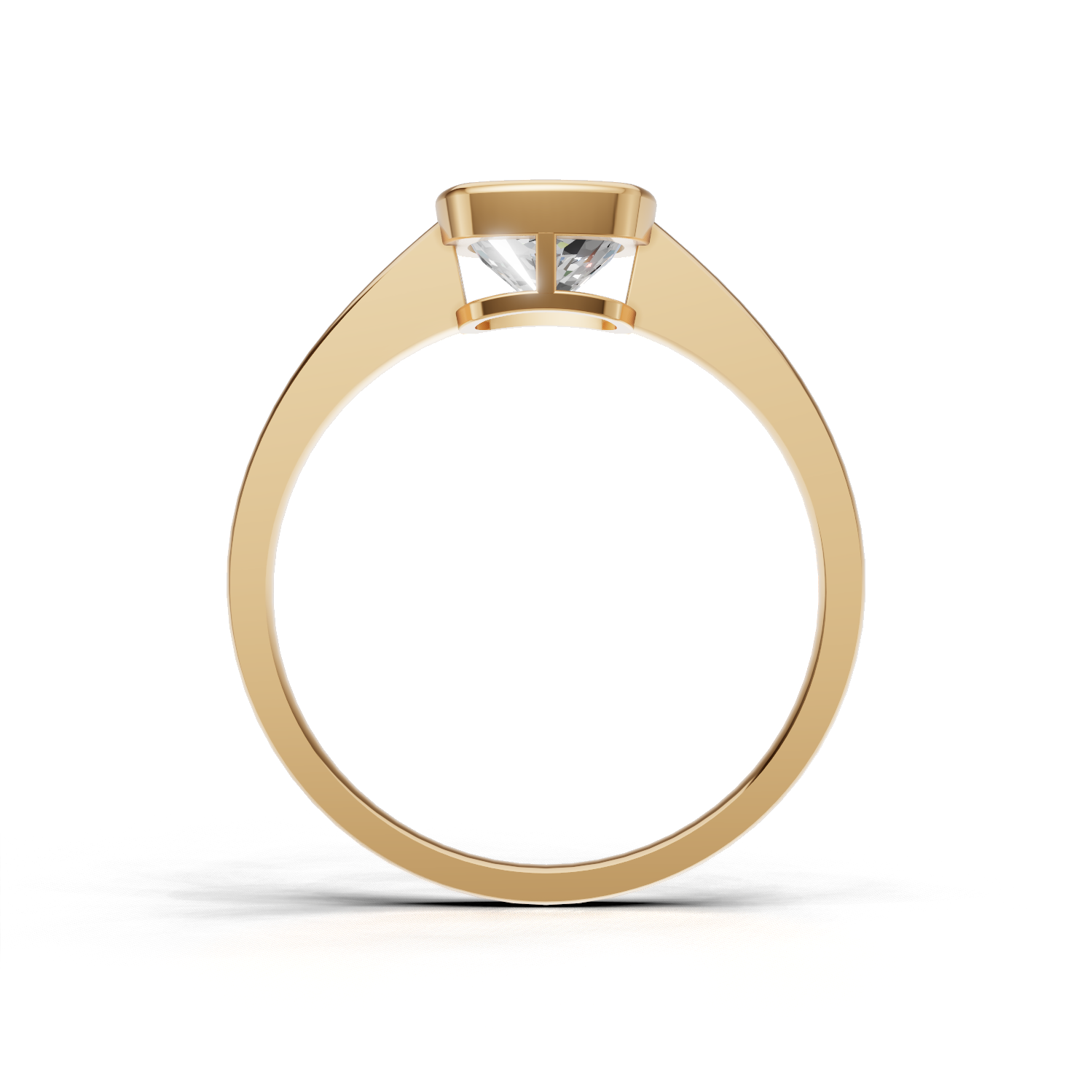 Ring Cushion Bezel K14 Yellow Gold 1ct