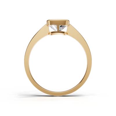 Ring Cushion Bezel K14 Yellow Gold 1ct