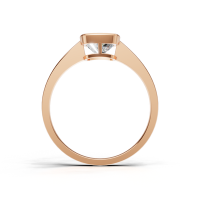 Ring Cushion Bezel K18 Pink Gold 1ct