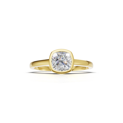 Cushion Lab Grown Diamond Bezel Ring