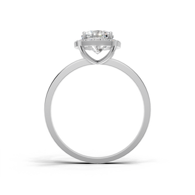 Ring Cushion Halo 18k White Gold 1ct