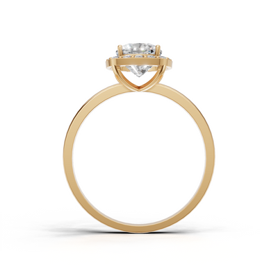 Ring Cushion Halo K14 Yellow Gold 1ct