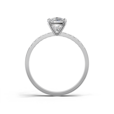 Ring Cushion Side Dia 18k White Gold 1ct