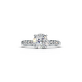 Cushion Lab Grown Diamond Side Stone Ring