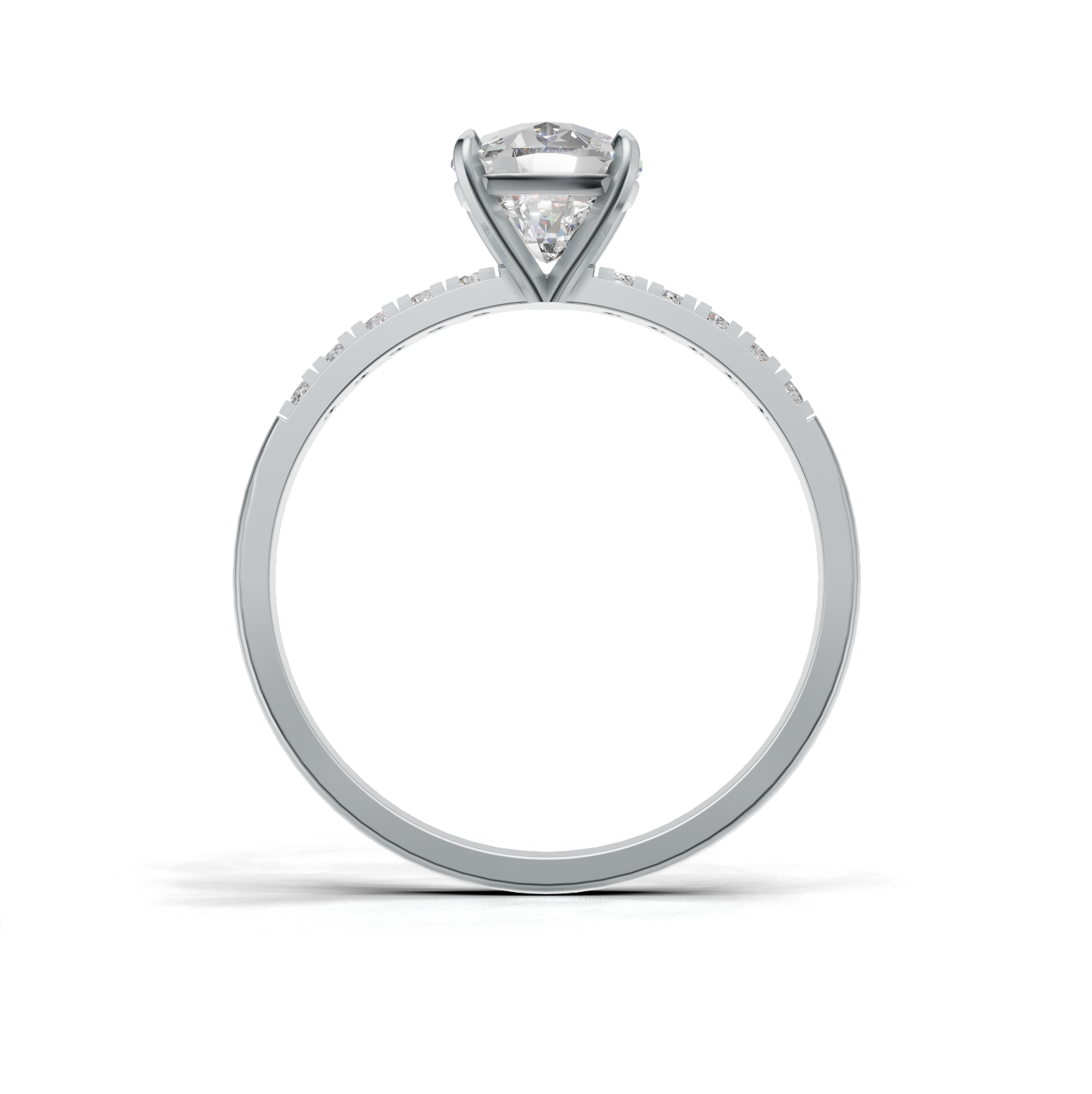 Ring Cushion Side Dia K14 White Gold 1ct