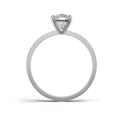 Cushion Lab Grown Diamond Side Stone Ring