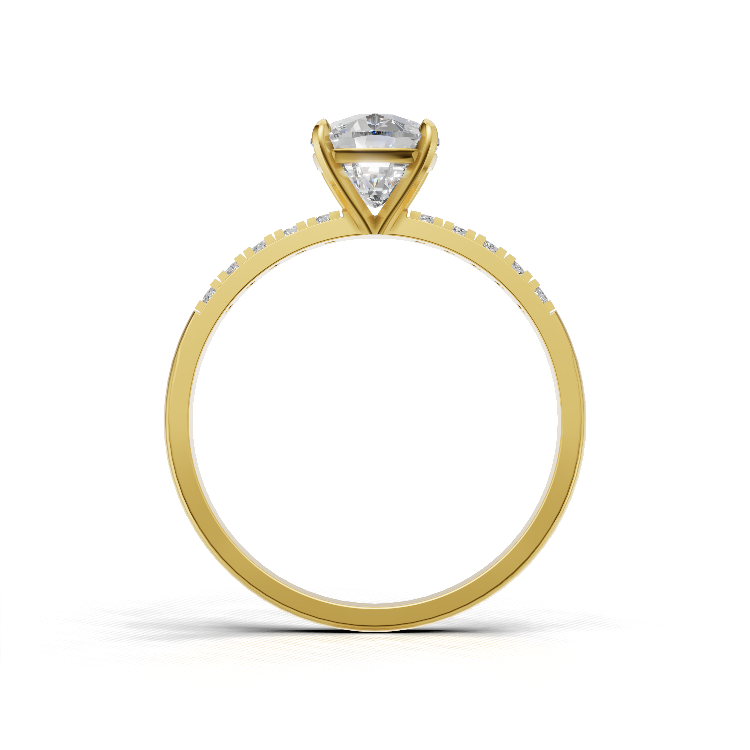 Cushion Lab Grown Diamond Side Stone Ring