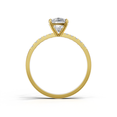 Cushion Lab Grown Diamond Side Stone Ring