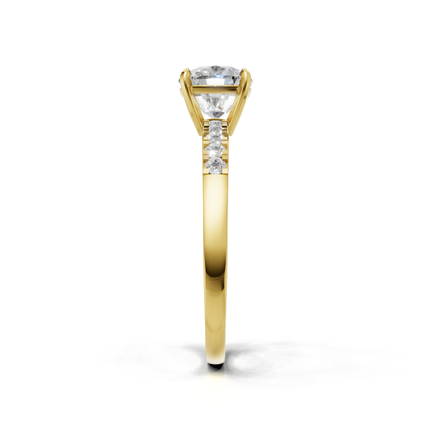 Cushion Lab Grown Diamond Side Stone Ring