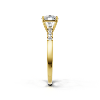 Cushion Lab Grown Diamond Side Stone Ring