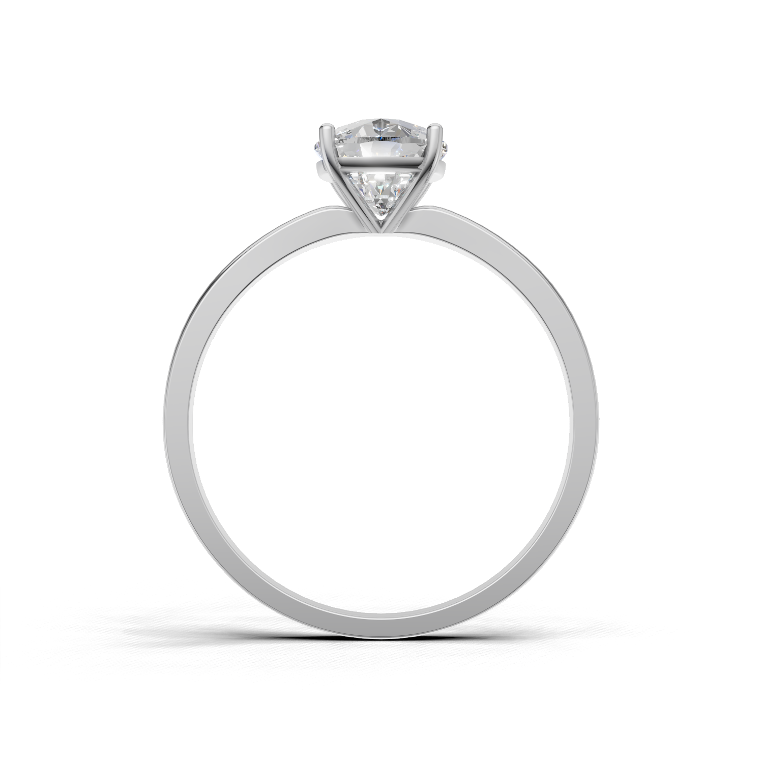 Ring Cushion Solitaire 18k White Gold 1ct