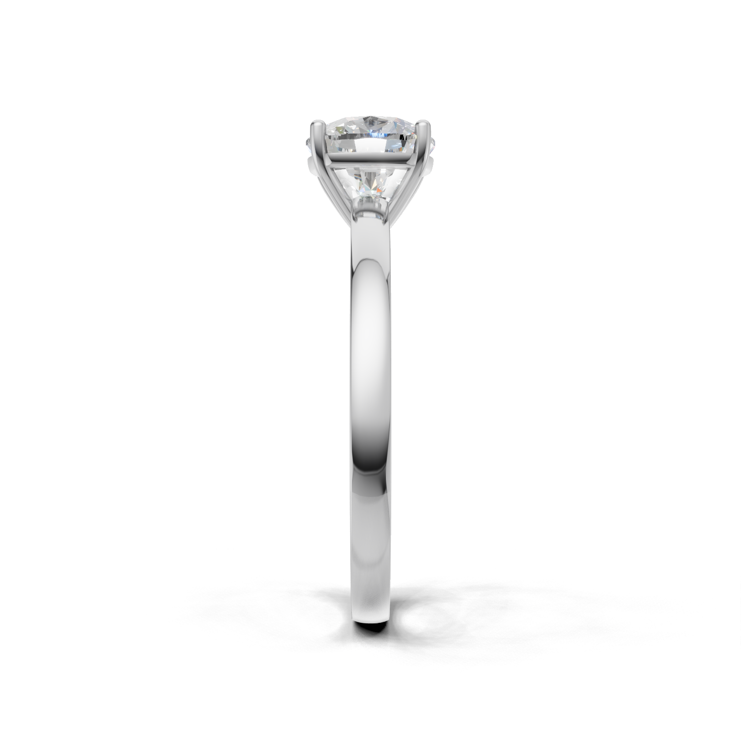 Ring Cushion Solitaire 18k White Gold 1ct