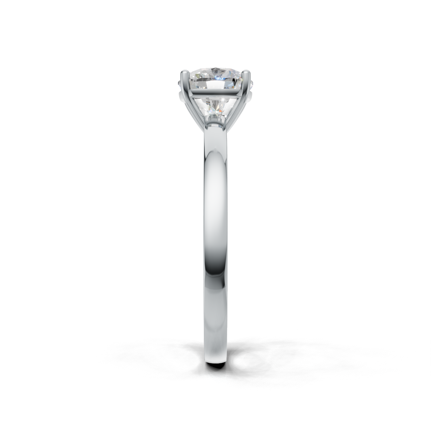 Ring Cushion Solitaire K14 White Gold 1ct