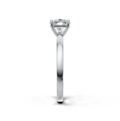 Ring Cushion Solitaire K14 White Gold 1ct