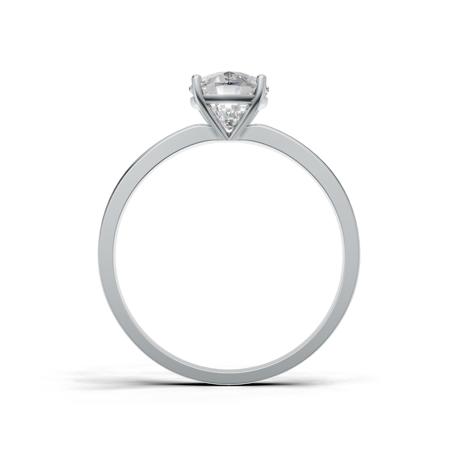 Ring Cushion Solitaire K14 White Gold 1ct