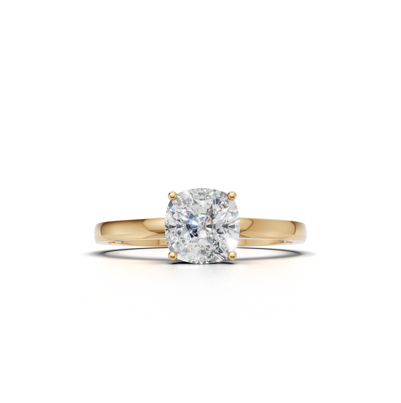 Cushion Lab Grown Diamond Solitaire Ring