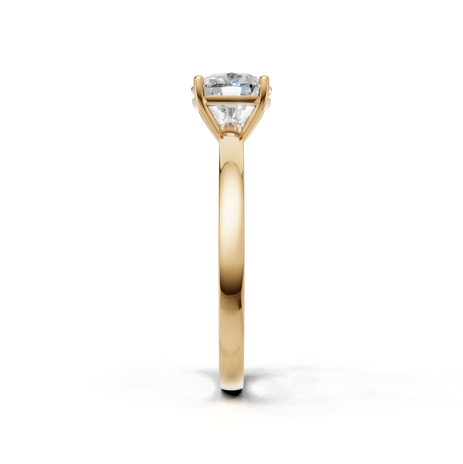Ring Cushion Solitaire K14 Yellow Gold 1ct