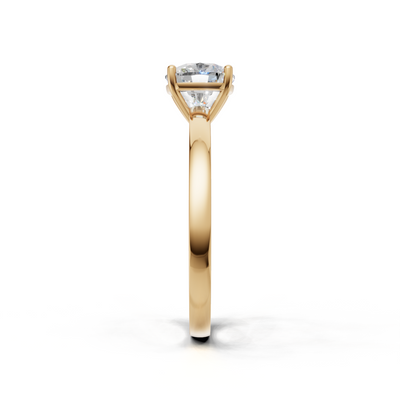 Ring Cushion Solitaire K14 Yellow Gold 1ct