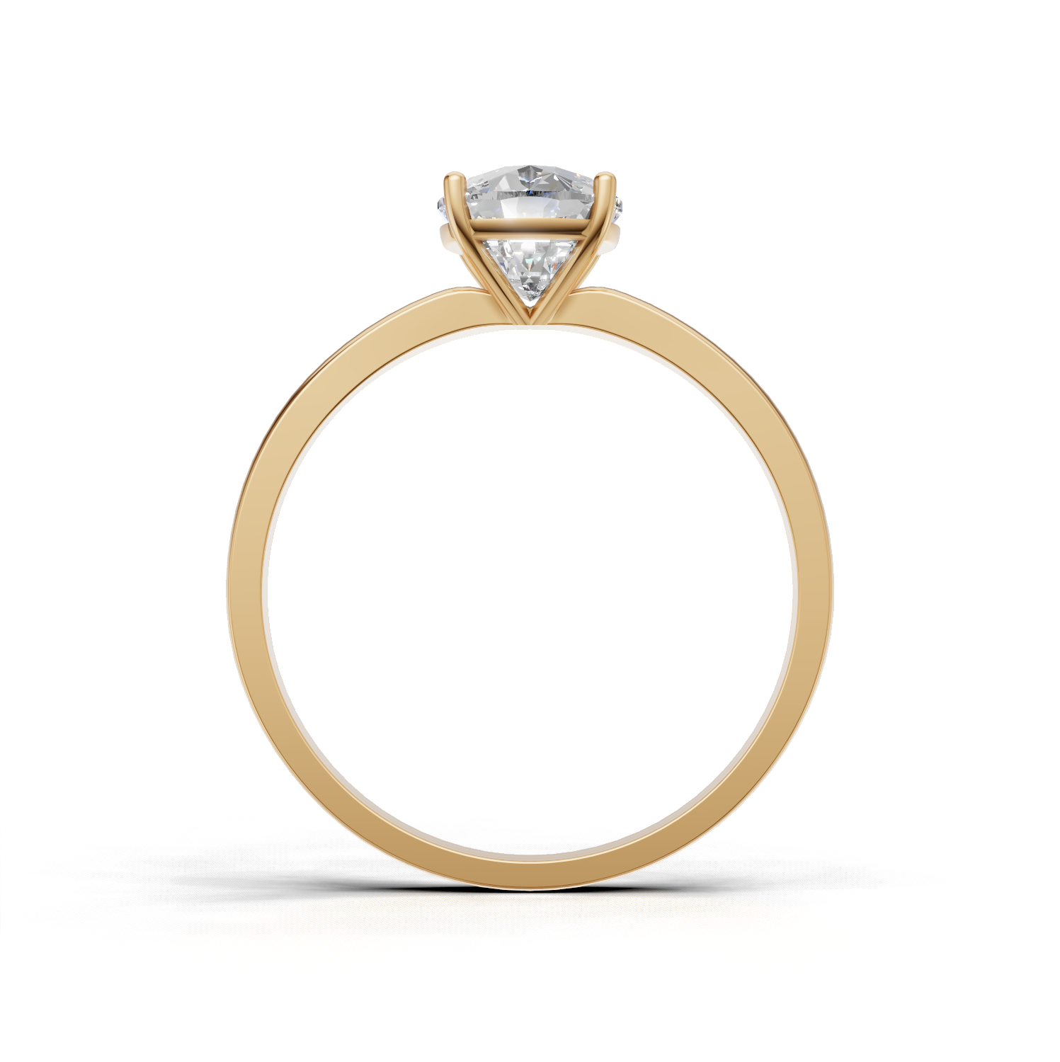 Ring Cushion Solitaire K14 Yellow Gold 1ct
