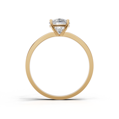 Ring Cushion Solitaire K14 Yellow Gold 1ct