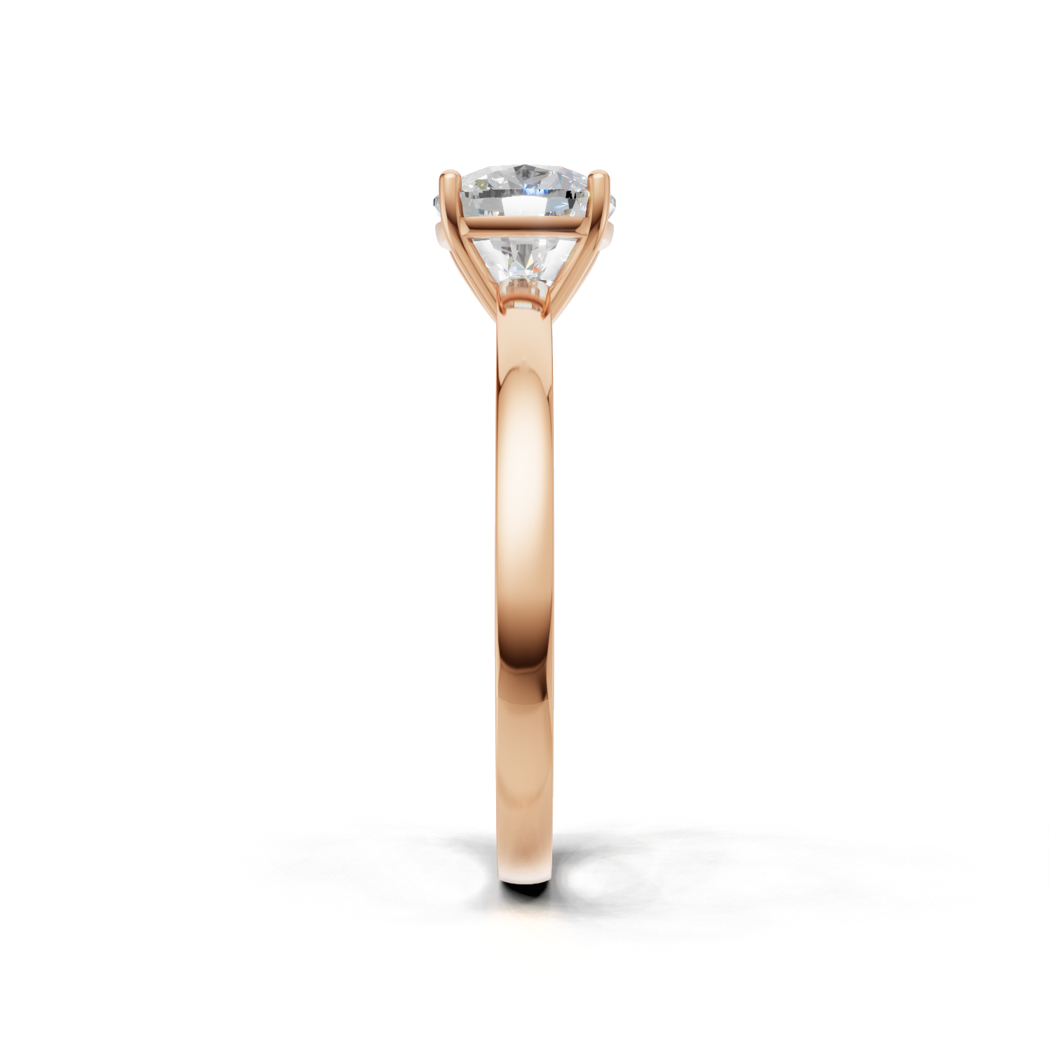 Ring Cushion Solitaire K18 Pink Gold 1ct