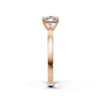 Ring Cushion Solitaire K18 Pink Gold 1ct