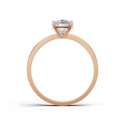Ring Cushion Solitaire K18 Pink Gold 1ct
