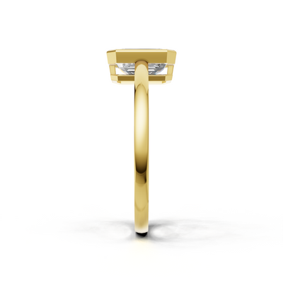 Ring Emerald Bezel 18k Yellow Gold 1ct
