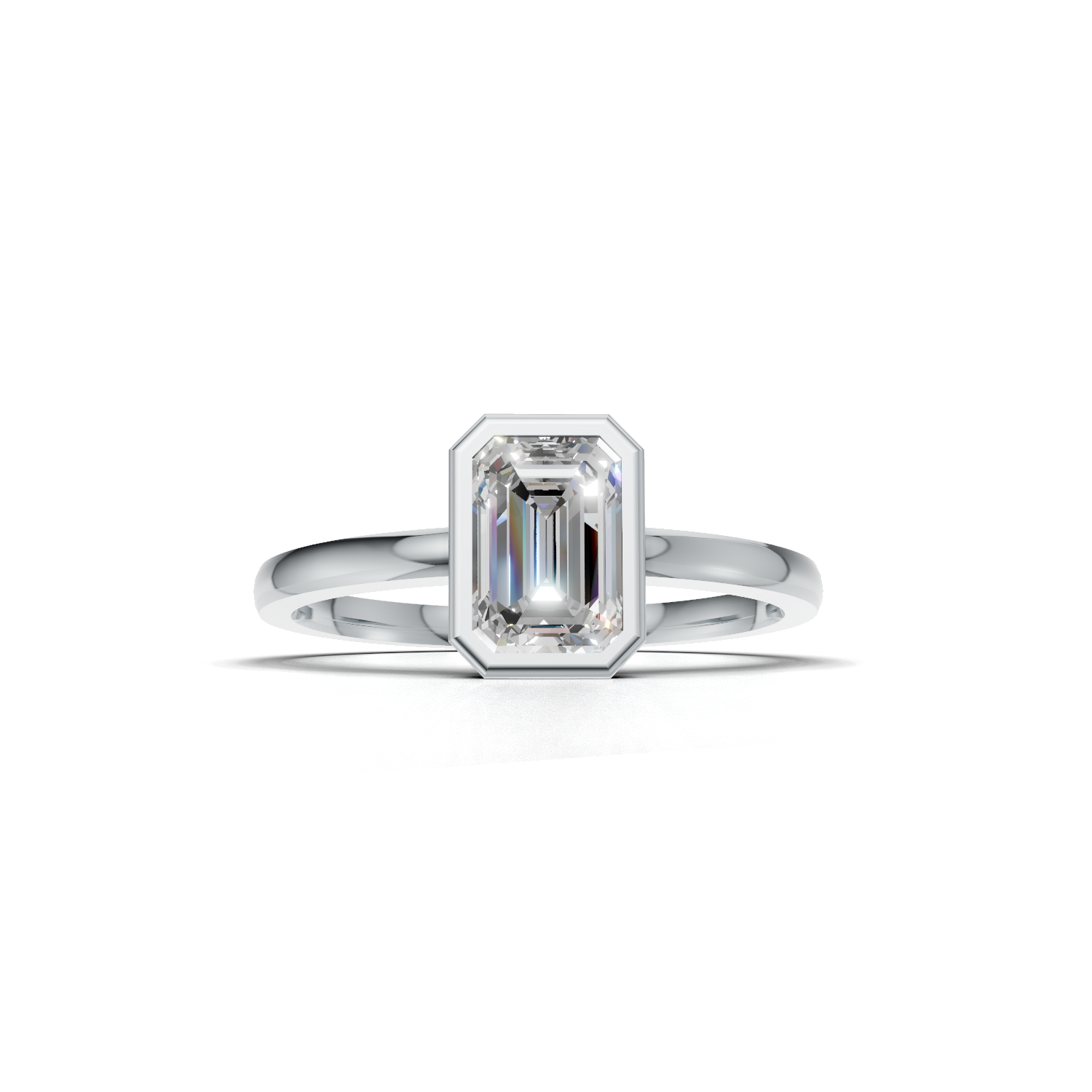 Emerald Lab Grown Diamond Bezel Ring