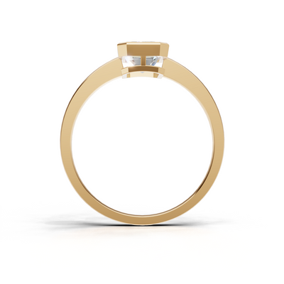 Ring Emerald Bezel K14 Yellow Gold 1ct
