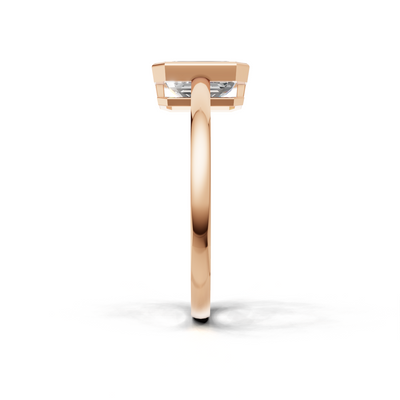 Ring Emerald Bezel K18 Pink Gold 1ct