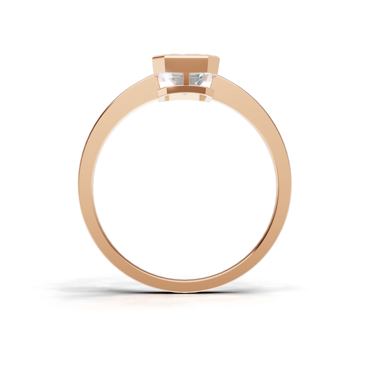 Ring Emerald Bezel K18 Pink Gold 1ct