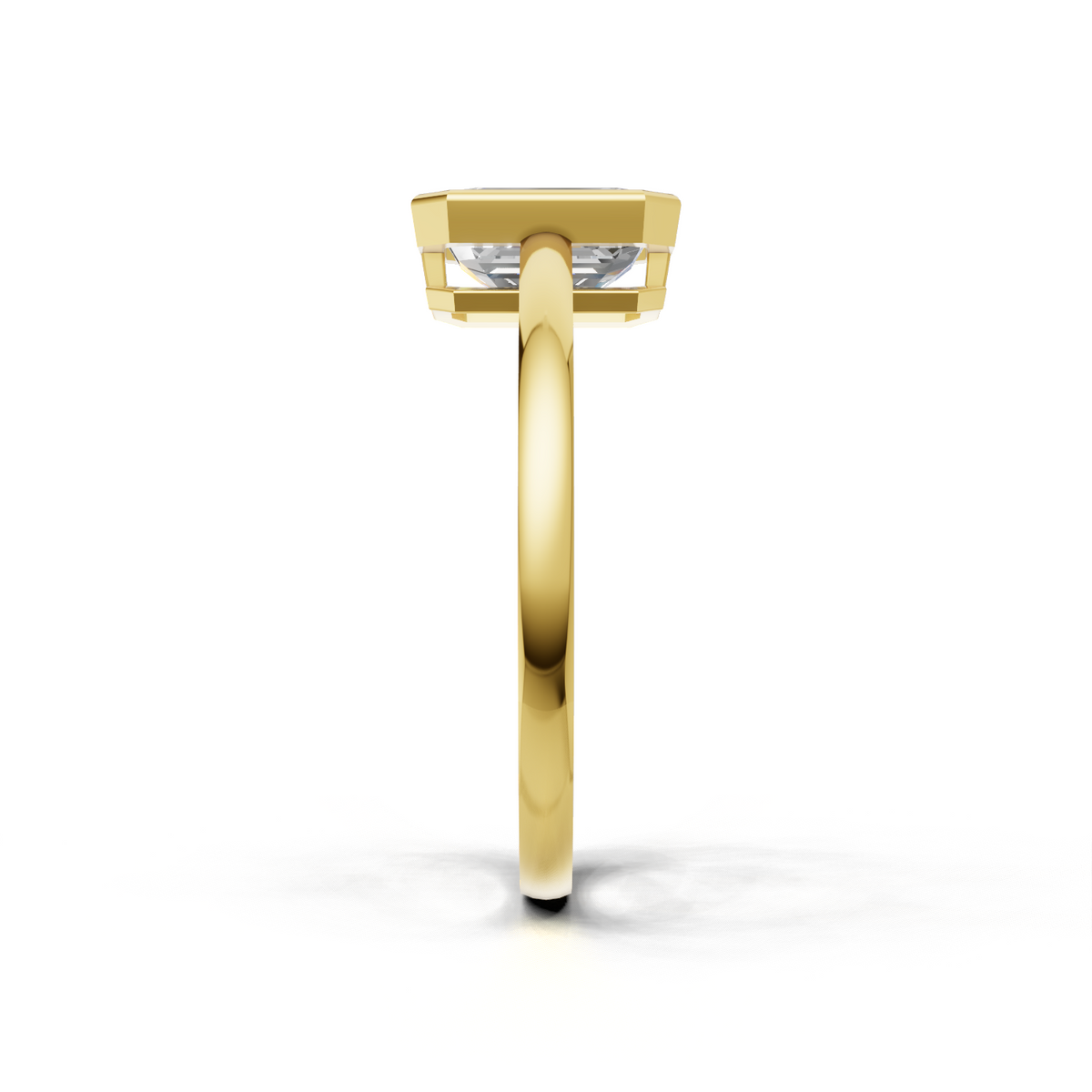 Ring Emerald Bezel K18 Yellow Gold 1ct
