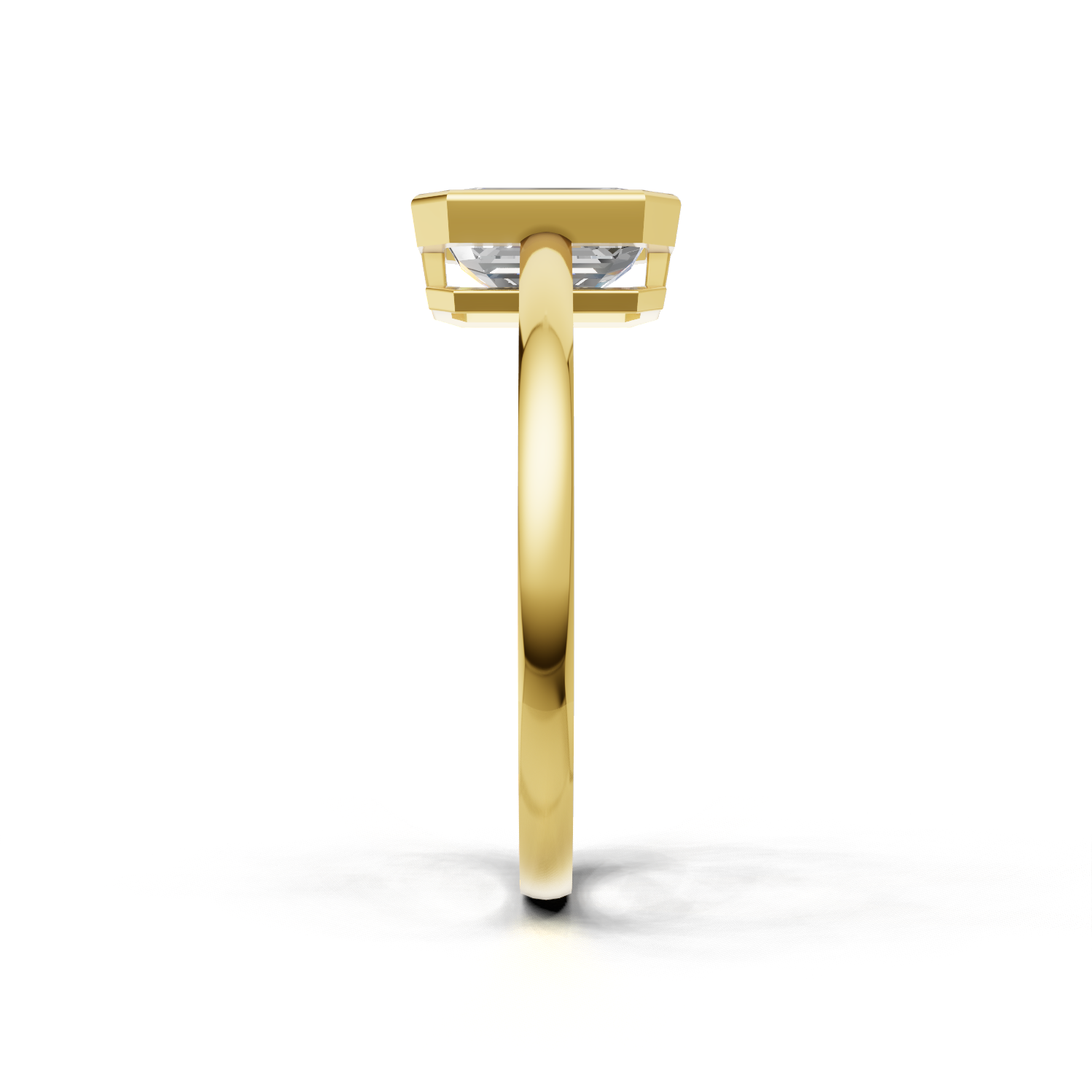 Emerald Lab Grown Diamond Bezel Ring