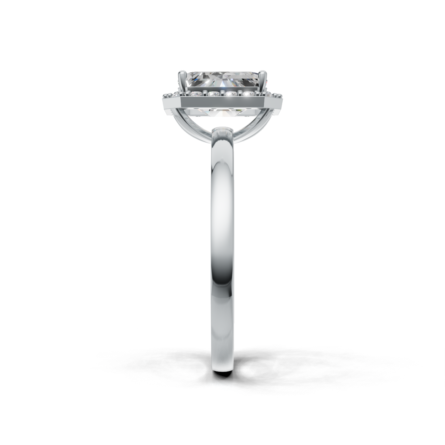 Ring Emerald Halo K14 White Gold 1ct