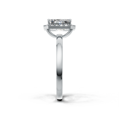 Ring Emerald Halo K14 White Gold 1ct