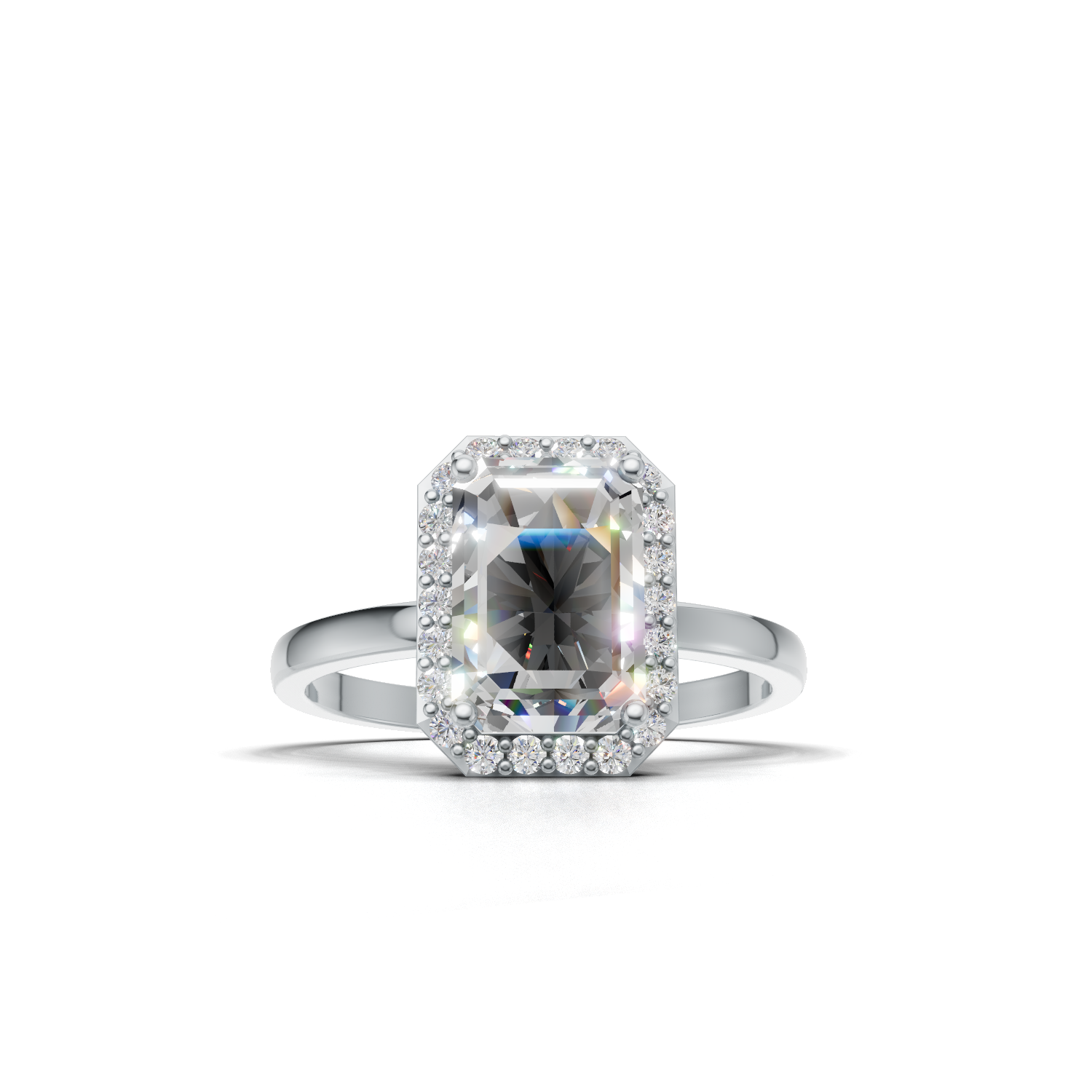 Emerald Lab Grown Diamond Halo Ring