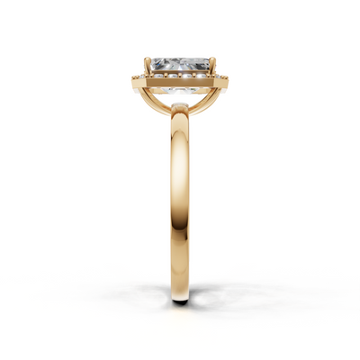 Ring Emerald Halo K14 Yellow Gold 1ct