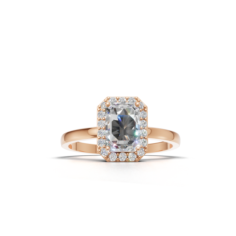 Emerald Lab Grown Diamond Halo Ring
