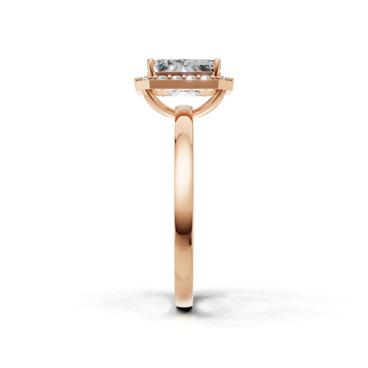Ring Emerald Halo K18 Pink Gold 1ct