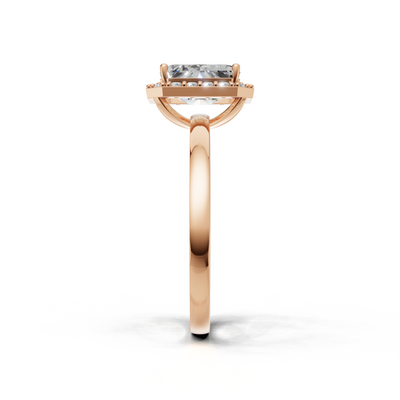 Ring Emerald Halo K18 Pink Gold 1ct