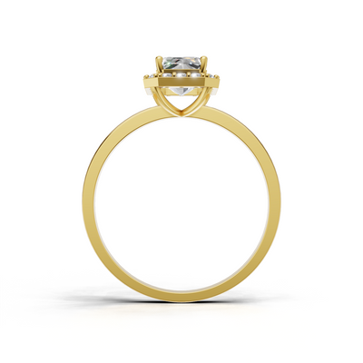 Emerald Lab Grown Diamond Halo Ring