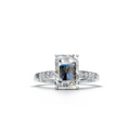 Emerald Lab Grown Diamond Side Stone Ring