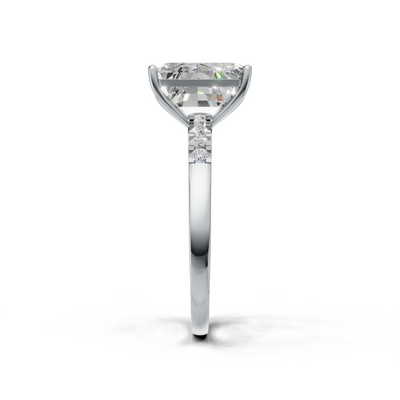 Emerald Lab Grown Diamond Side Stone Ring