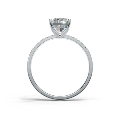 Emerald Lab Grown Diamond Side Stone Ring