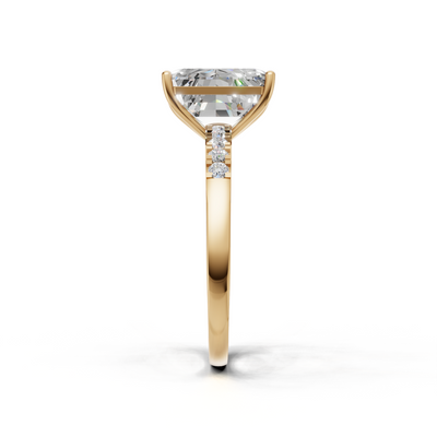 Ring Emerald Side Dia K14 Yellow Gold 1ct