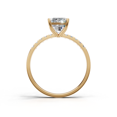 Ring Emerald Side Dia K14 Yellow Gold 1ct