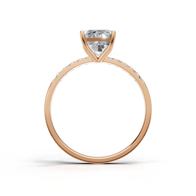Ring Emerald Side Dia K18 Pink Gold 1ct