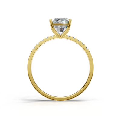 Ring Emerald Side Dia 18k Yellow Gold 1ct