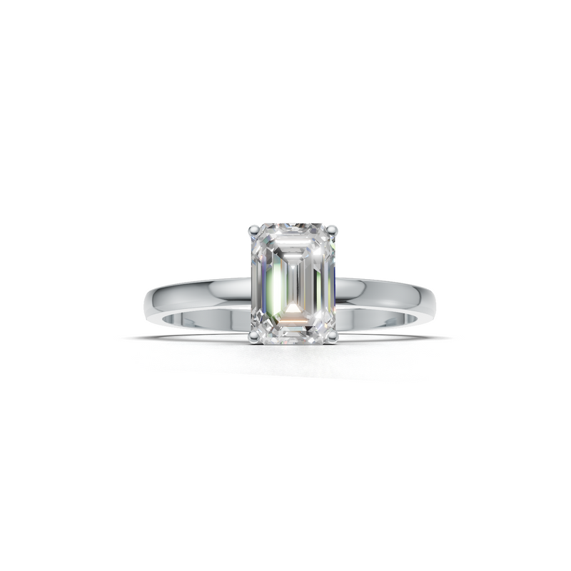 Emerald Lab Grown Diamond Solitaire Ring